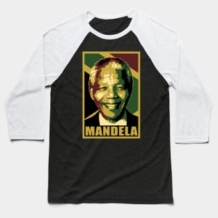 Nelson Mandela Smile Poster Pop Art Baseball T-Shirt